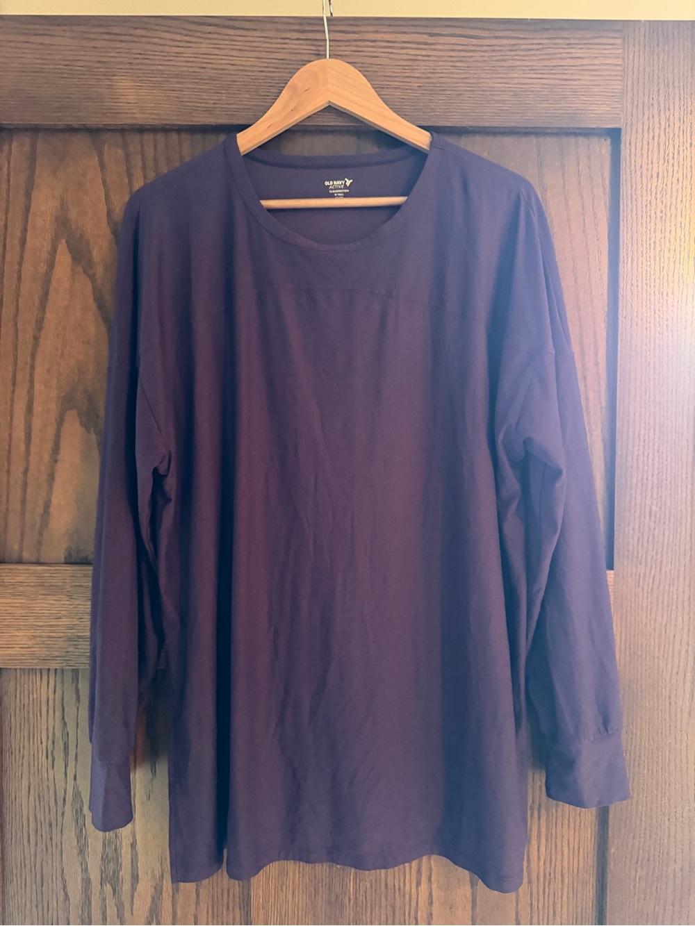 Old Navy Women Long Sleeve Crewneck Shirt - Plum